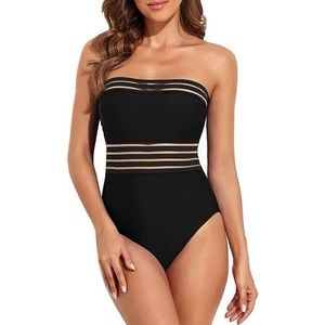 Hilor Women’s Black Strapless Swimsuit, Never Worn, New wTags, Size 14R